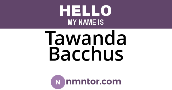 Tawanda Bacchus