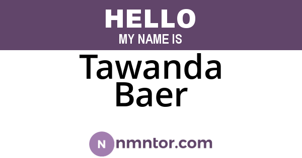 Tawanda Baer