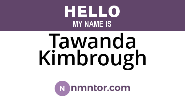 Tawanda Kimbrough