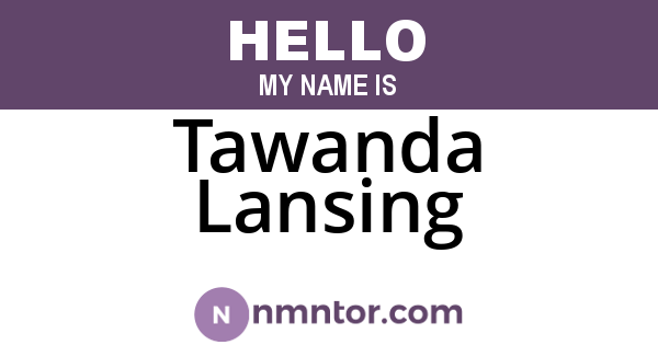 Tawanda Lansing