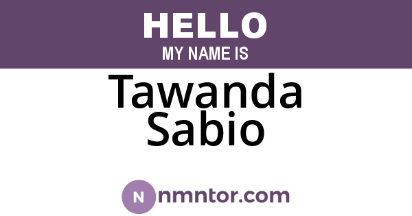 Tawanda Sabio