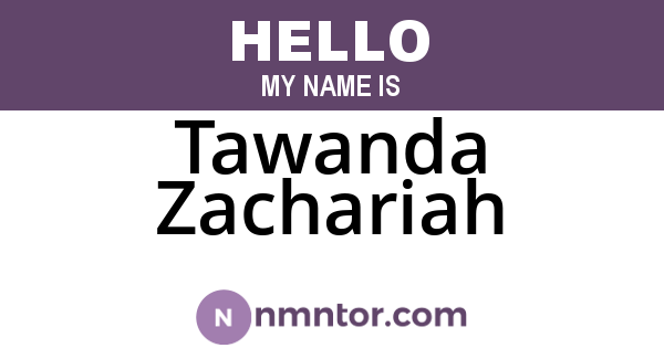 Tawanda Zachariah