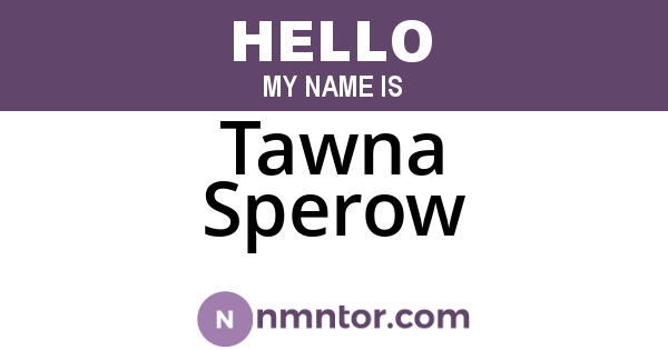 Tawna Sperow