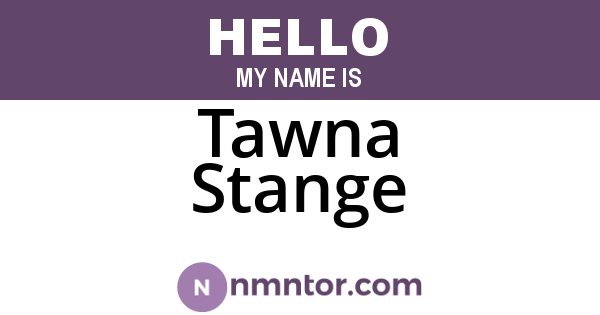 Tawna Stange