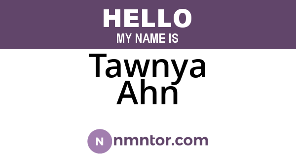 Tawnya Ahn