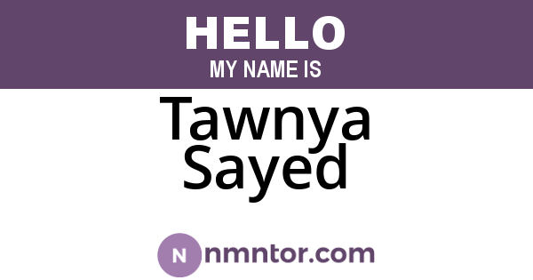 Tawnya Sayed