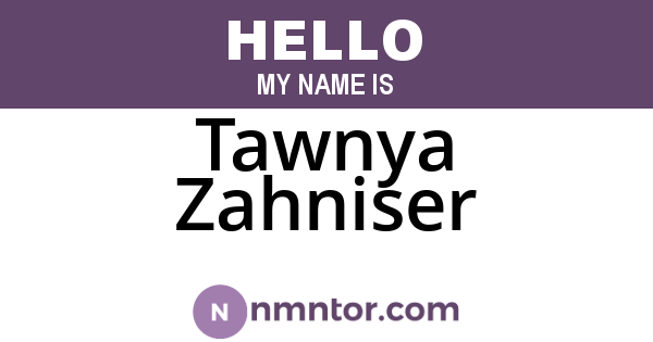 Tawnya Zahniser
