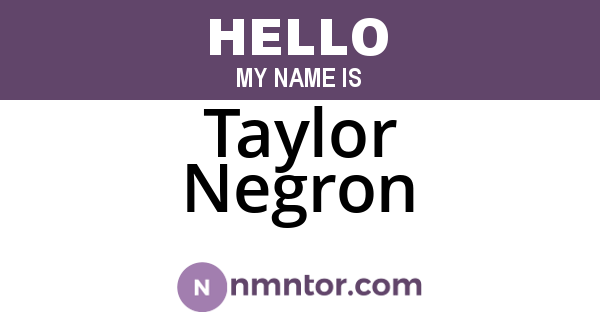 Taylor Negron