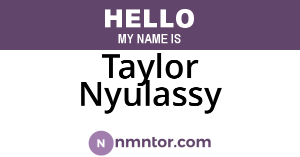 Taylor Nyulassy