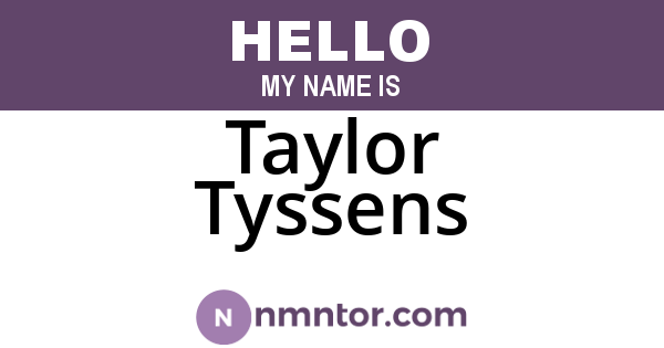 Taylor Tyssens