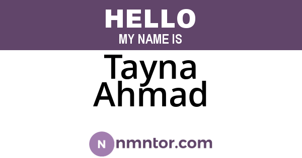 Tayna Ahmad