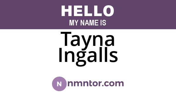 Tayna Ingalls