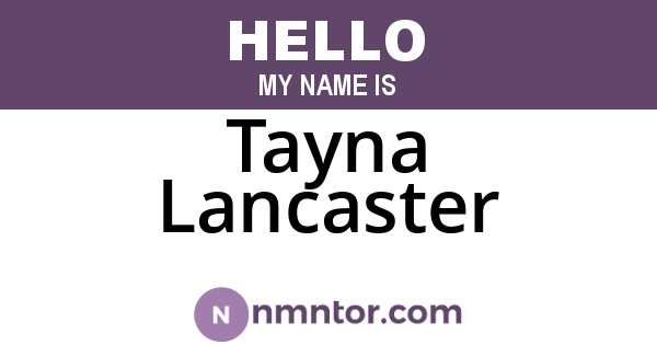 Tayna Lancaster