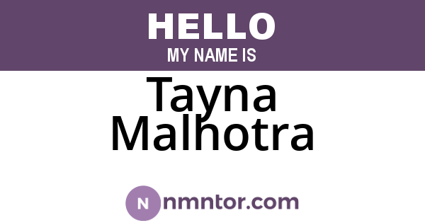 Tayna Malhotra