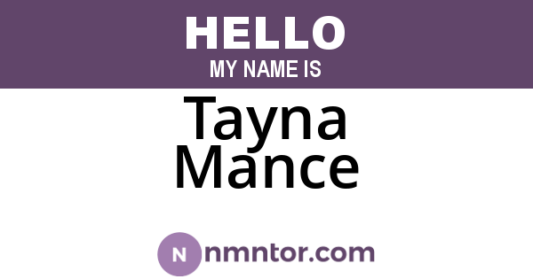 Tayna Mance