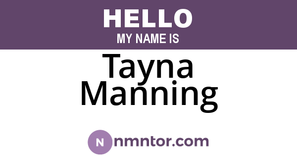 Tayna Manning
