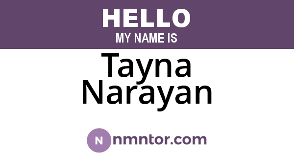 Tayna Narayan