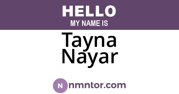 Tayna Nayar