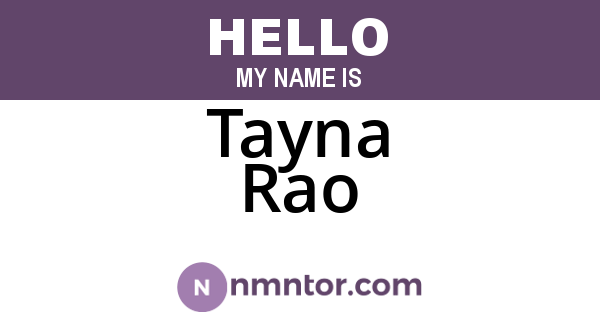 Tayna Rao