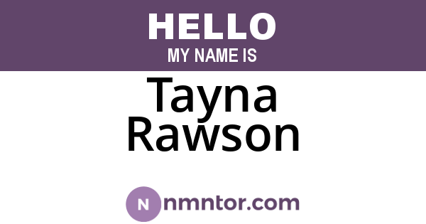 Tayna Rawson