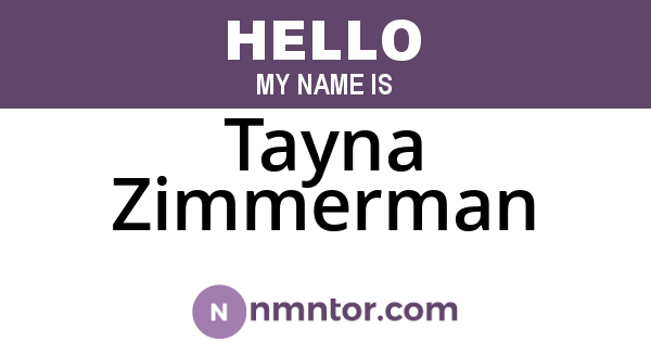 Tayna Zimmerman