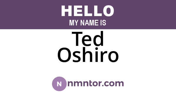 Ted Oshiro