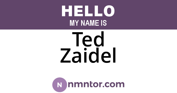 Ted Zaidel