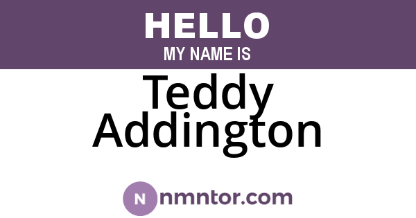 Teddy Addington