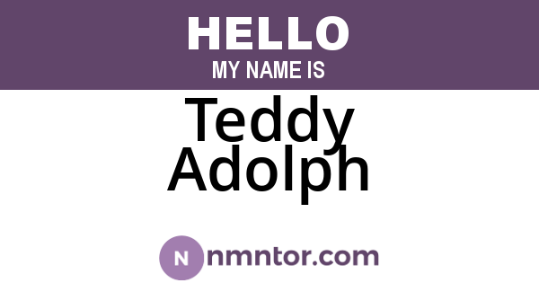 Teddy Adolph