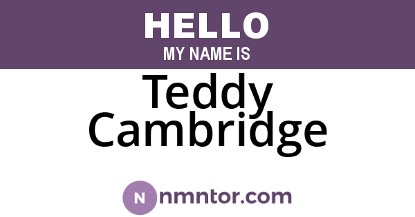 Teddy Cambridge