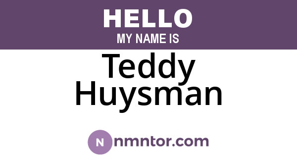 Teddy Huysman