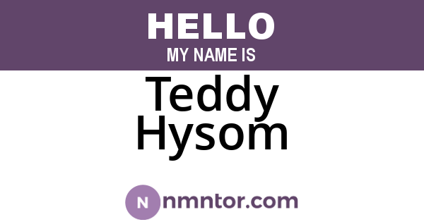 Teddy Hysom