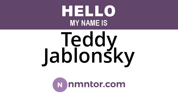 Teddy Jablonsky