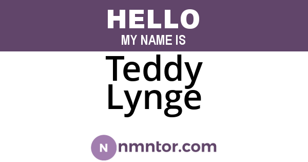 Teddy Lynge