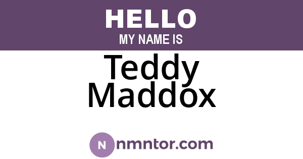 Teddy Maddox