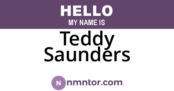 Teddy Saunders