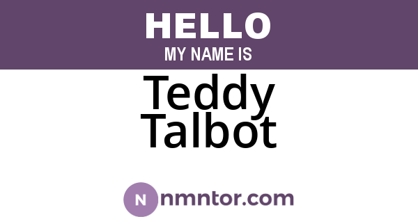 Teddy Talbot