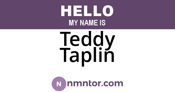 Teddy Taplin