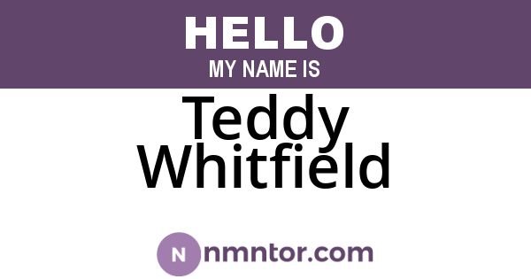 Teddy Whitfield