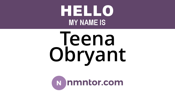 Teena Obryant