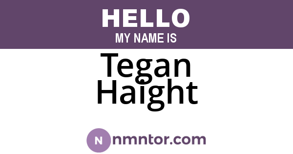 Tegan Haight