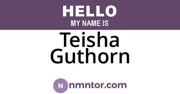 Teisha Guthorn