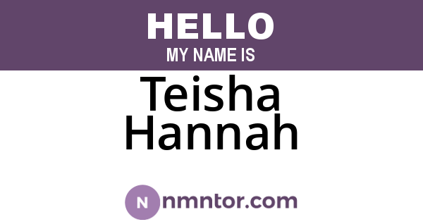 Teisha Hannah