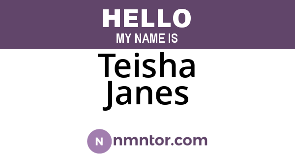 Teisha Janes