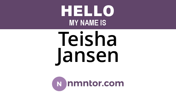 Teisha Jansen