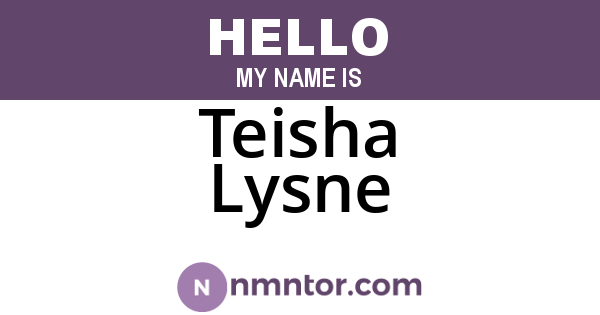 Teisha Lysne