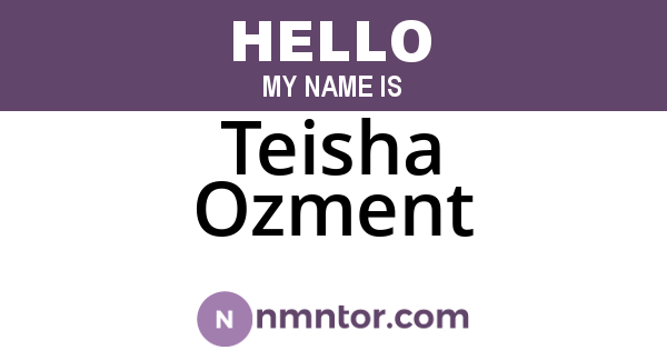 Teisha Ozment