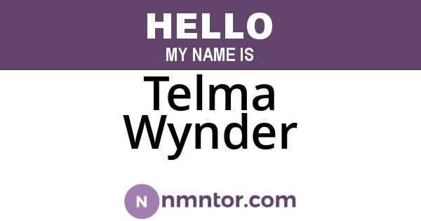 Telma Wynder