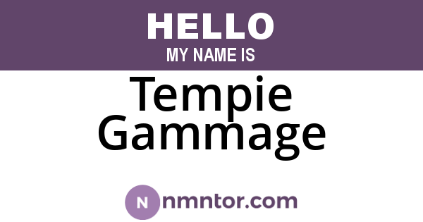 Tempie Gammage