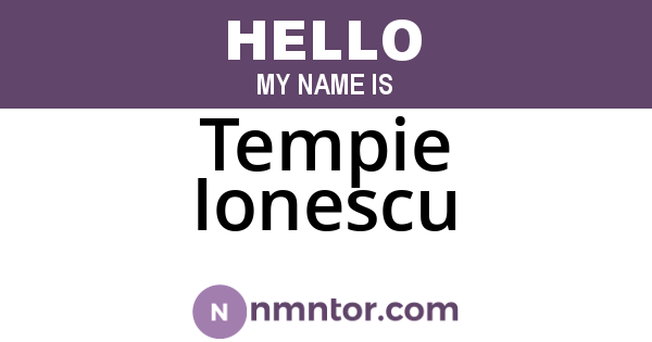 Tempie Ionescu